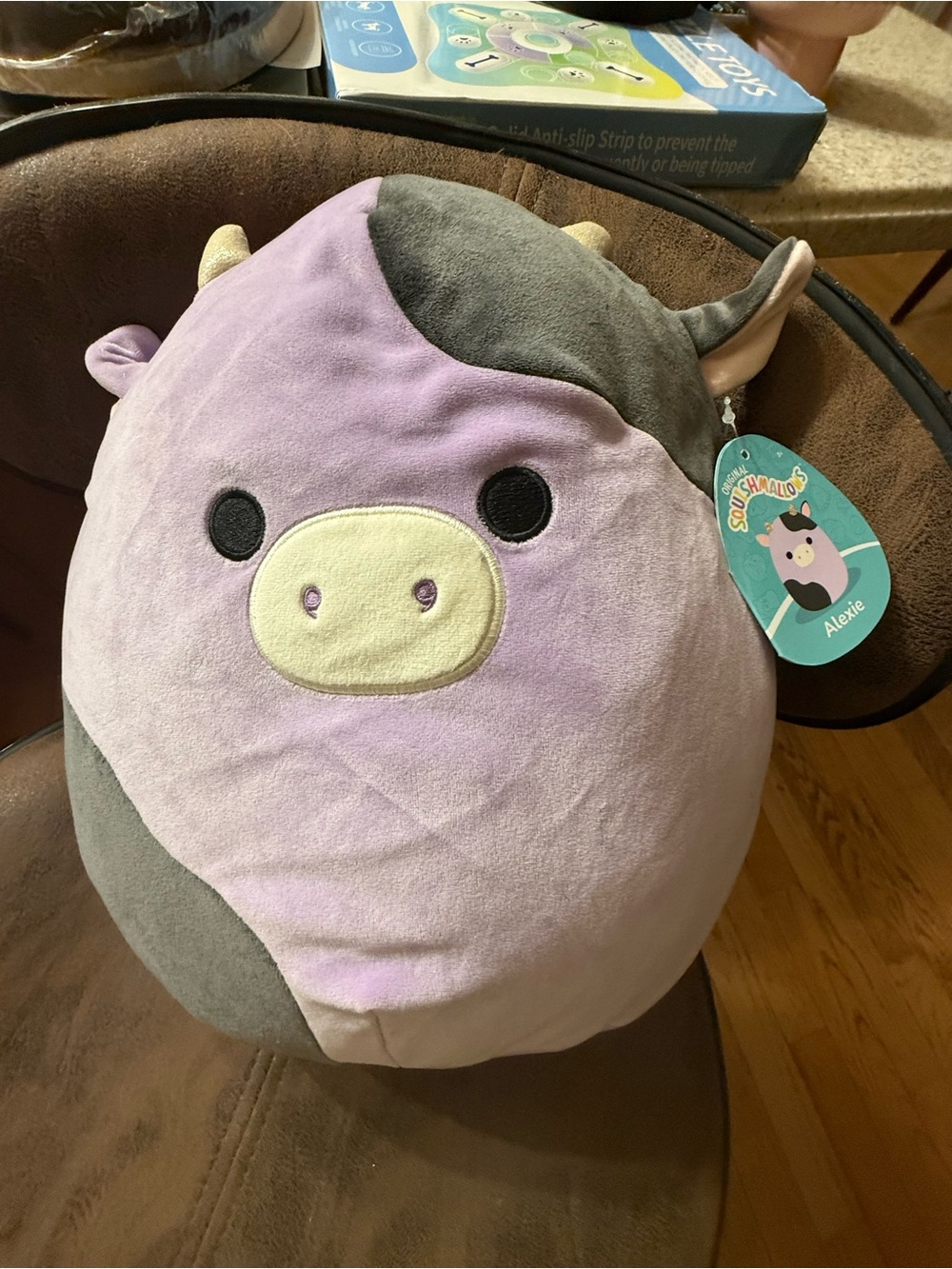 Squishmallows Alexie Plush Cow - Purple and Gray Soft Stuffed Toy NWT!